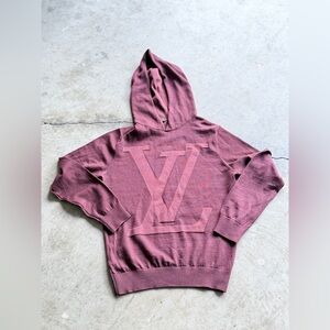 Louis Vuitton Plum Knit Hoodie with Gold Label